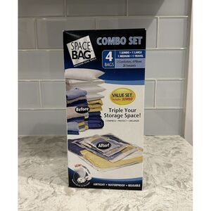 Original Space Bag Vacuum Seal Bags 4 Piece‎ Set Medium Large Jumbo Travel